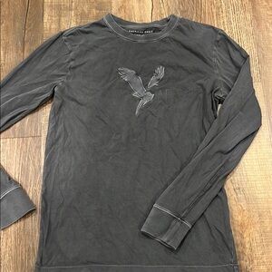 American Eagle Outfitters Men's Gray Long Sleeve Shirt